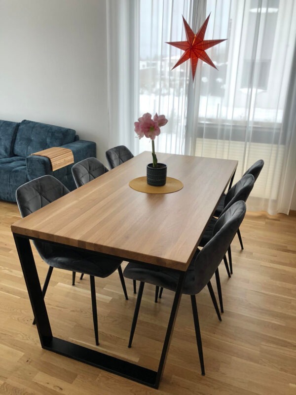 Söögilaud tamm 2200x1000mm - lakiga viimistlus - Image 3